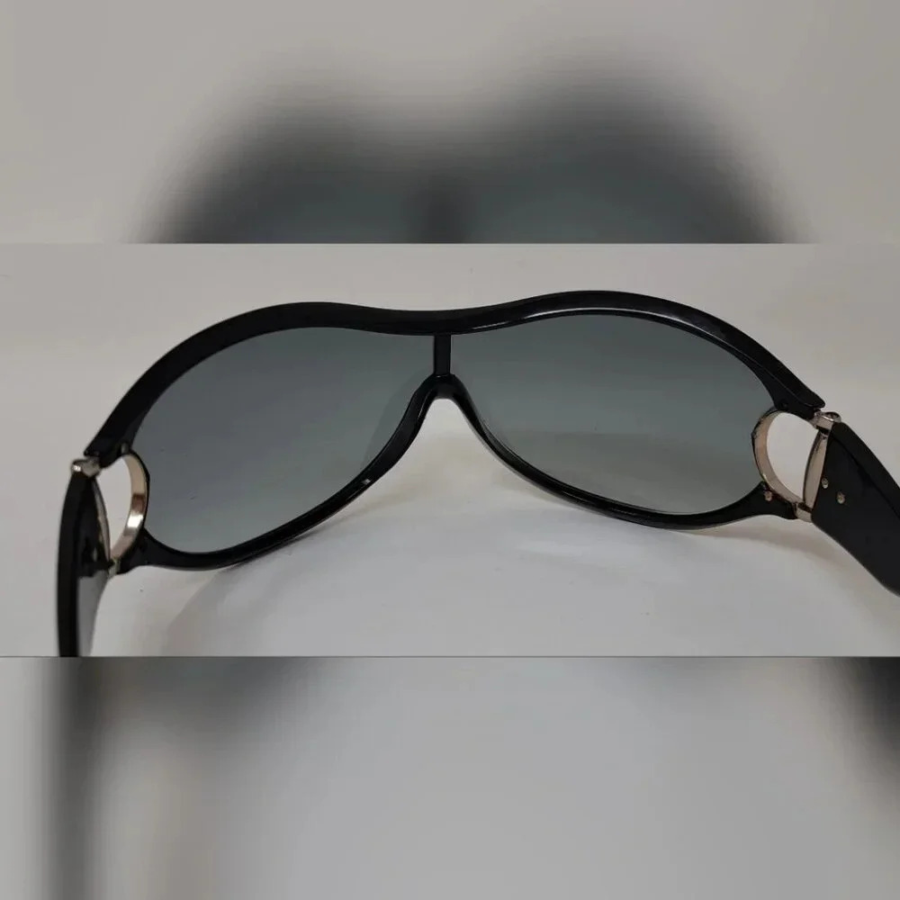 Gucci Women's Sunglasses Vintage Y2K Wrap Black Gray Gold Horsebit GG2561/S - Picture 14 of 16